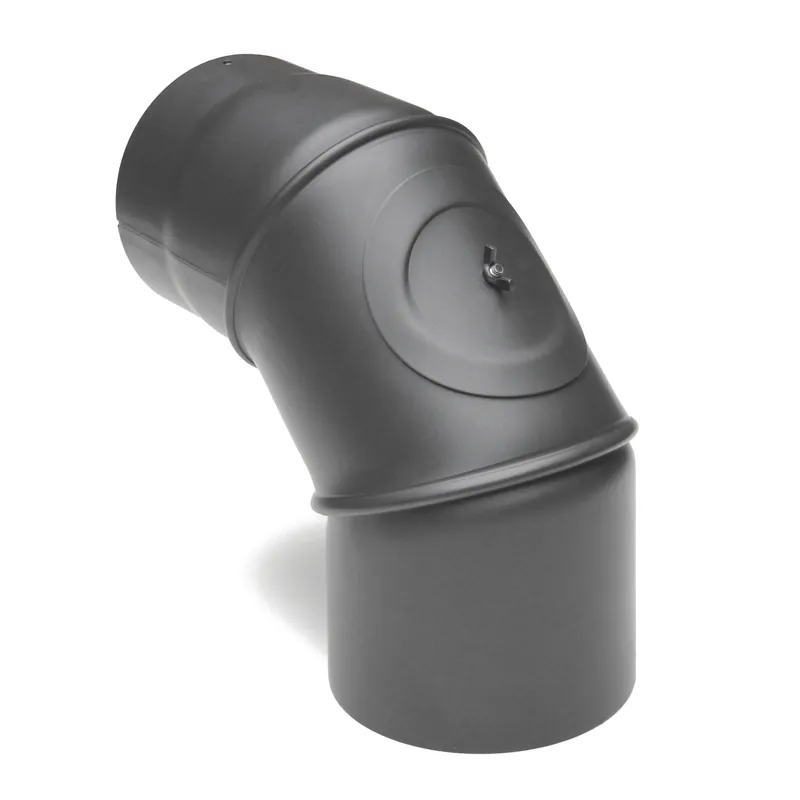 Sichere Zahlung Raik Basic Rauchrohrbogen 150mm gussgrau 0-90° mit Tür für Rauchrohr / Ofenrohr