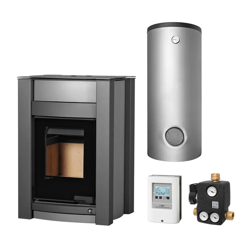 Neue Ware Aquaflam Vario Kalmar 11 kW Basic Grey Set + Kombispeicher THKE 600 + SWT