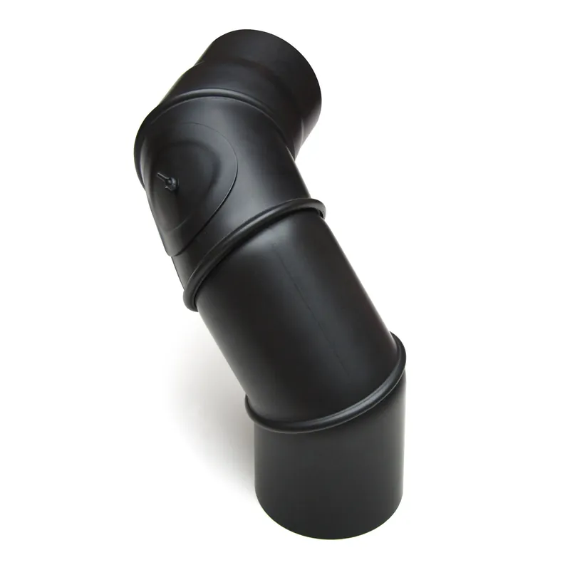 Preisreduziert Raik Basic Mulitbogen 120mm schwarz mit Tür – 4teilig für Rauchrohr / Ofenrohr