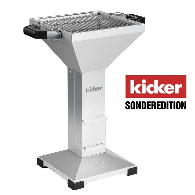 Thüros T3 Säulengrill Grillfläche 42 x 42 cm mit Standfuß Kicker-Sonderedition Bestseller