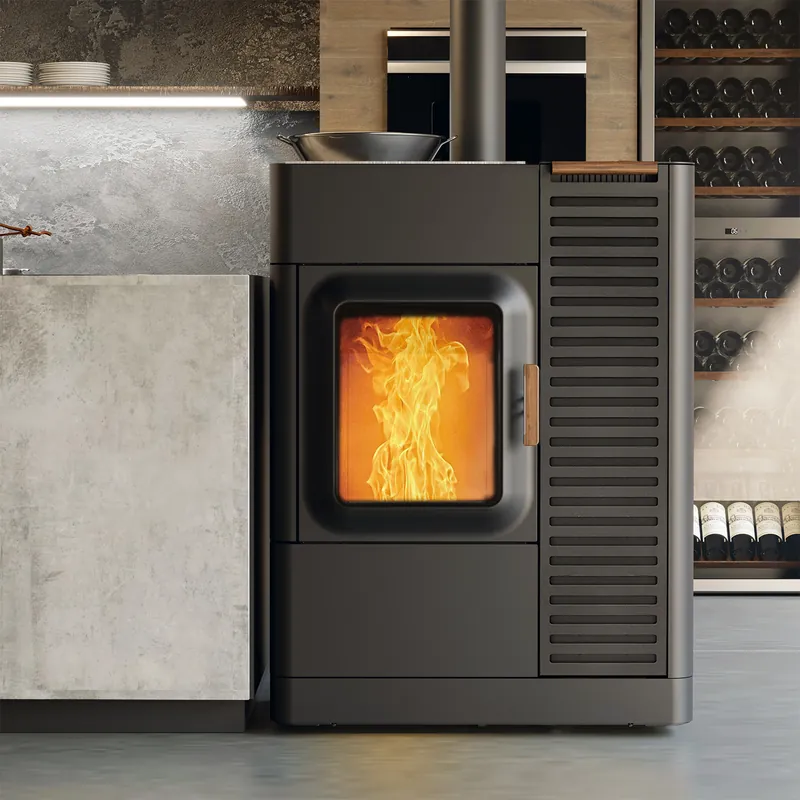 Sonderaktion Austroflamm Mo Duo Cook Kombi-Kaminofen Stahl Schwarz