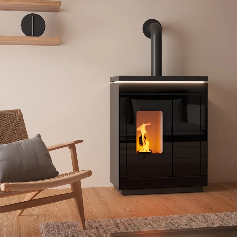 Saisonangebot Olsberg Epana Pelletofen Glas Schwarz