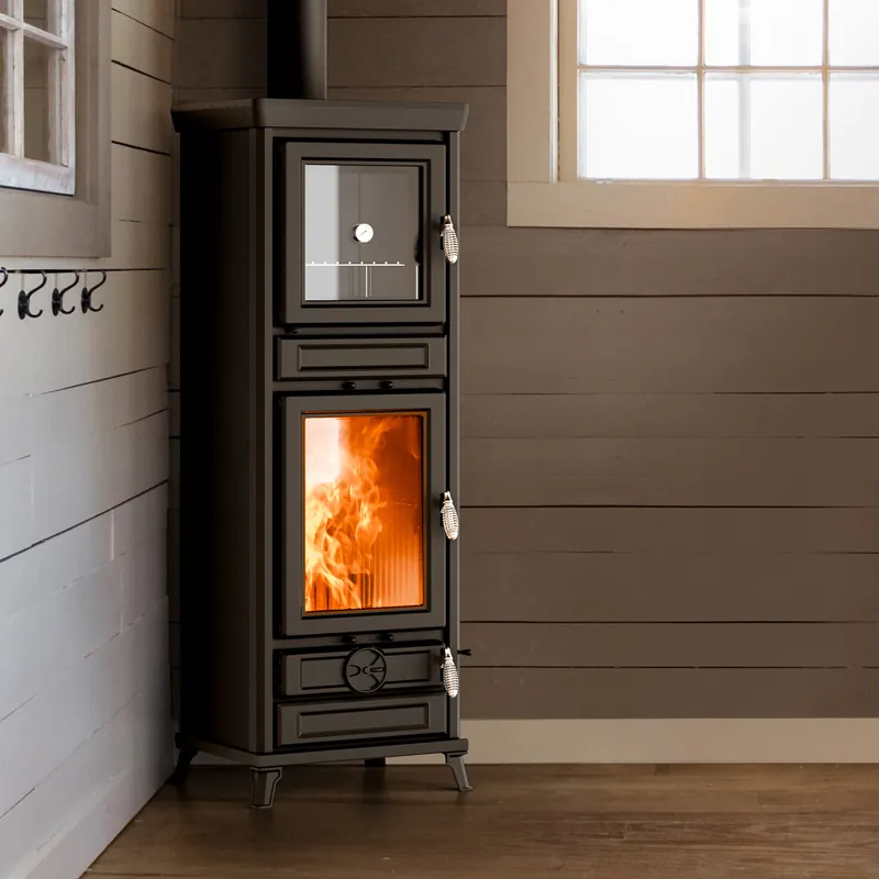 Thermorossi Anna Evo Easy Kaminofen Anthrazitgrau mit Backfach, Auslaufmodell Expressversand