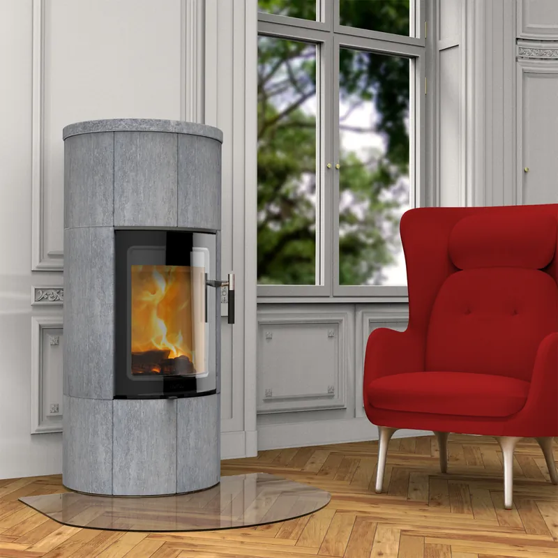 Ausverkauf Lotus Maestro 1 Kaminofen Speckstein, Tür Magic, Rauchabgang hinten