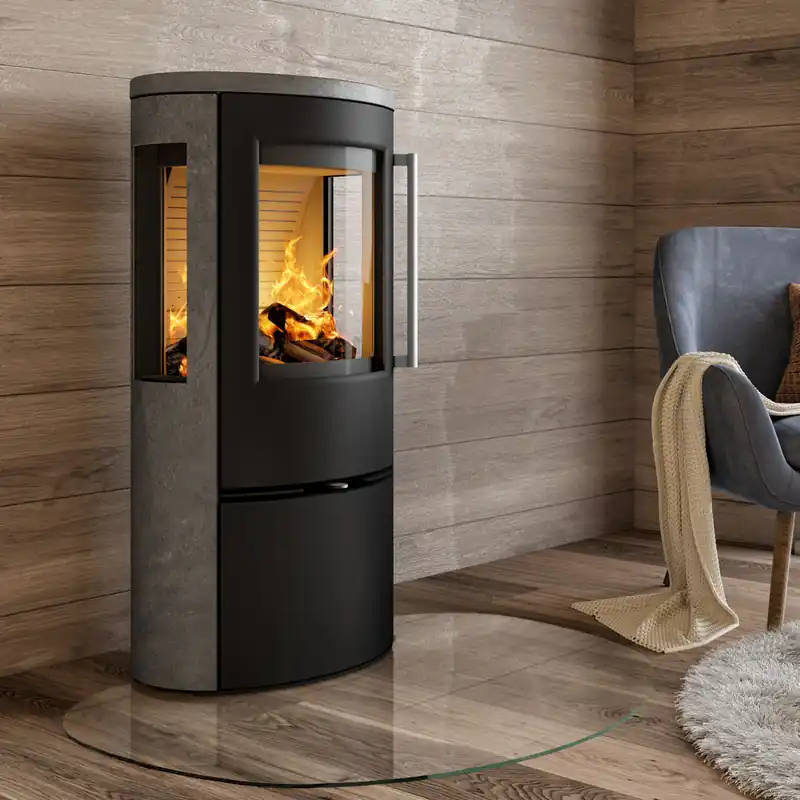 TermaTech TT23RGS Kaminofen Stahl Schwarz/Speckstein Knallerangebot