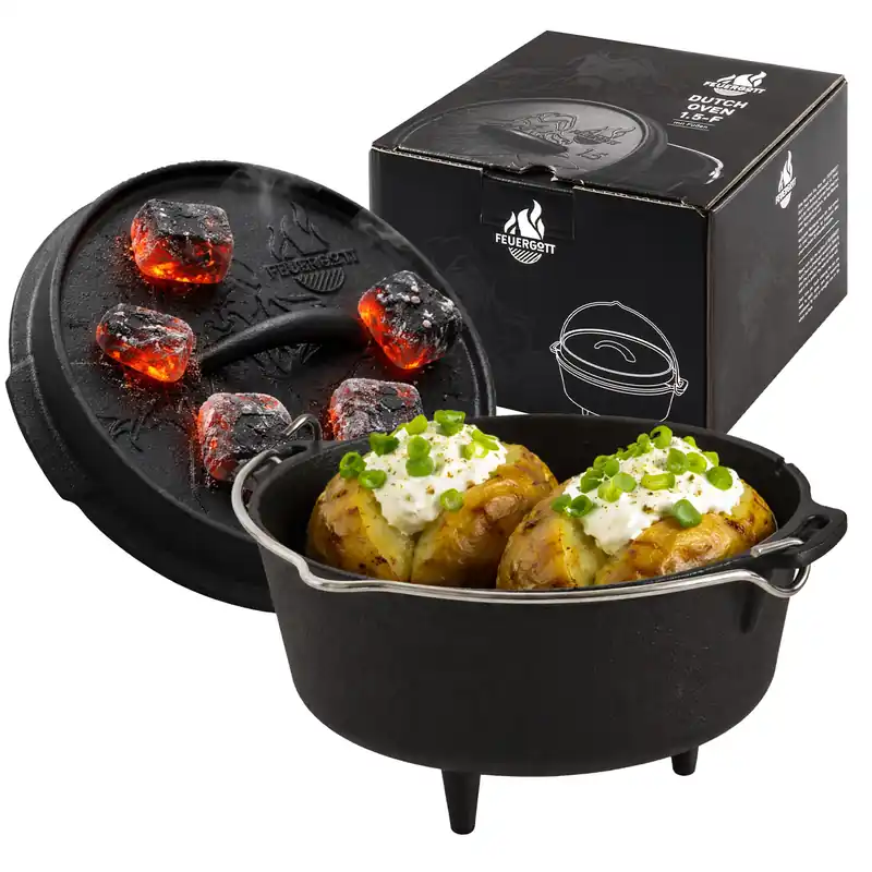 Günstig FEUERGOTT Dutch Oven 1,5 l mit Füßen
