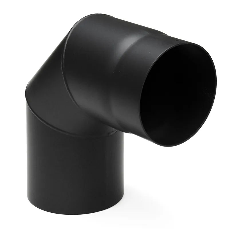 Jetzt Kaufen Raik Basic Rauchrohrbogen 200mm schwarz 90° ohne Tür für Rauchrohr / Ofenrohr