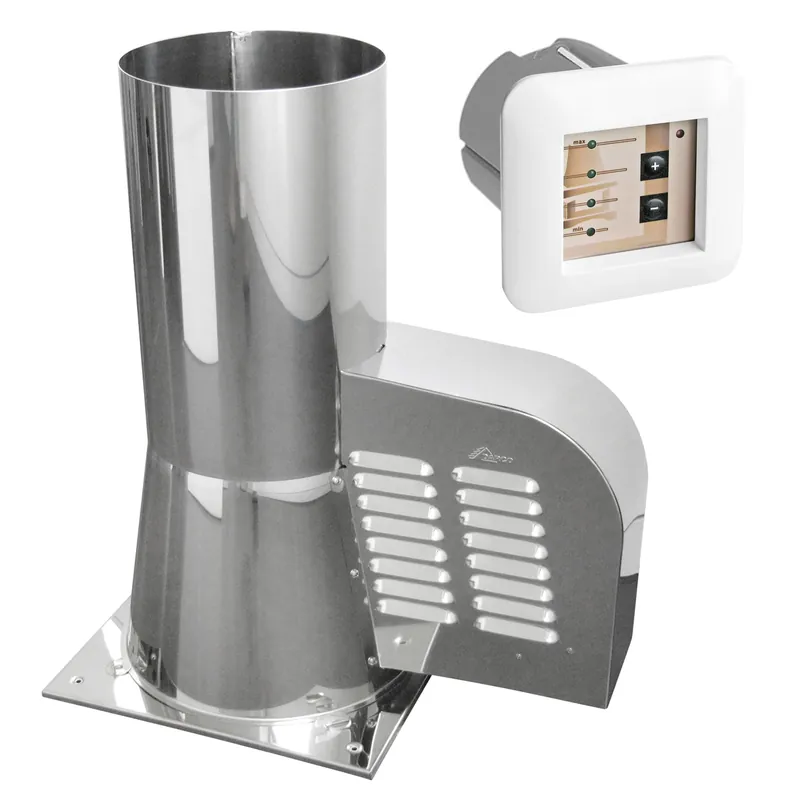 Bestseller Rauchgasventilator GCK200 mit Bodenplatte + 12-Stufen-Regler Unterputz