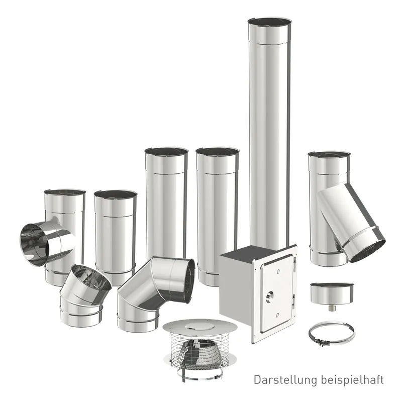 Holetherm Sanierungsschornstein, Einwandiger Edelstahlschornstein 180 mm im Set, Länge 6 m Bestpreis