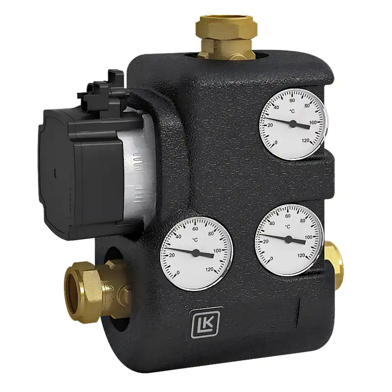 LK Armatur 810 Rücklaufanhebungsgruppe mit Rückschlagventil ThermoMat 2.0, G 1¼ Zoll, 60°C Neue Ware