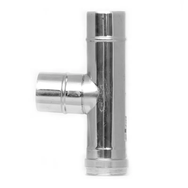Raik Pelletrohr / Ofenrohr 80mm - Kapselknie (T-Stück) INOX silber Bestpreis
