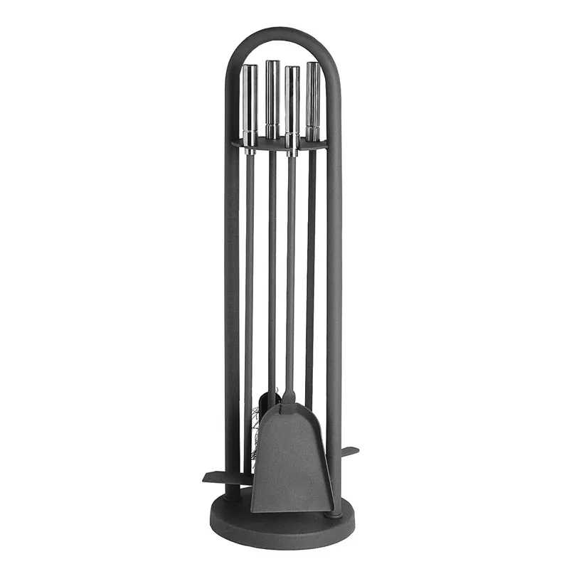 Raik Kaminbesteck, 4-teilig, anthrazit beschichtet, 70cm Schneller Versand