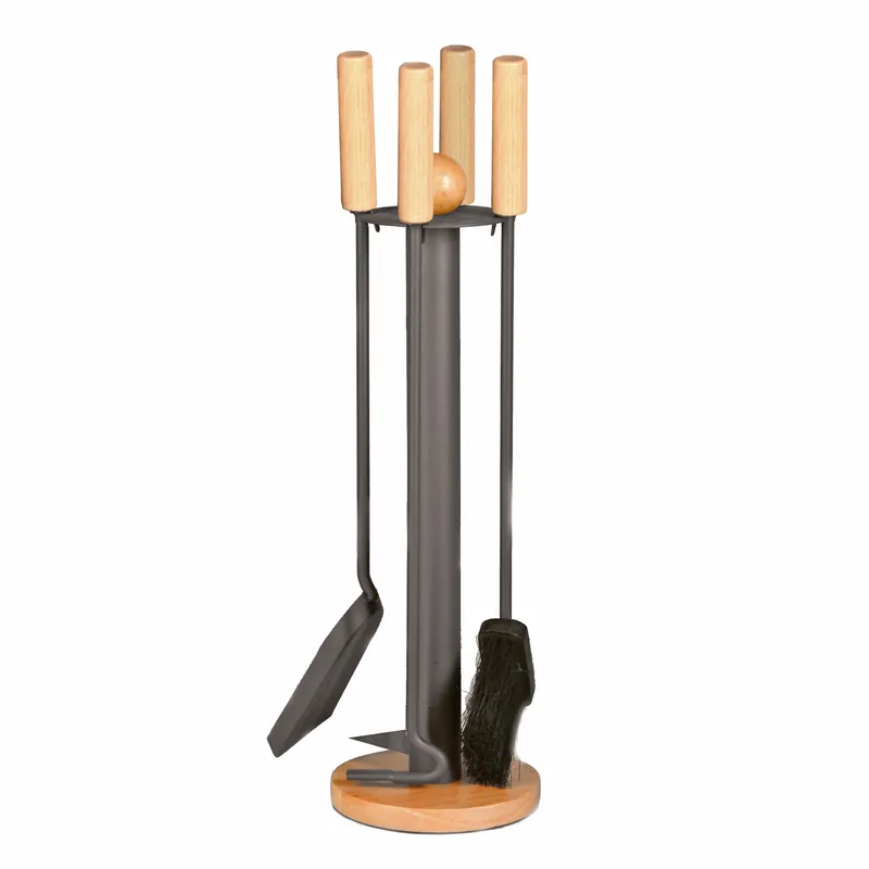 Raik Kaminbesteck, 4-teilig, anthrazit beschichtet, Holzgriffe, 64cm Direkt Vom Hersteller