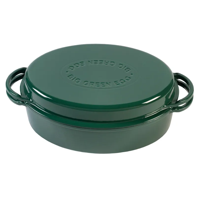 Big Green Egg Bräter Dutch Oven oval emailliert grün 5,2 l Nur Für Kurze Zeit