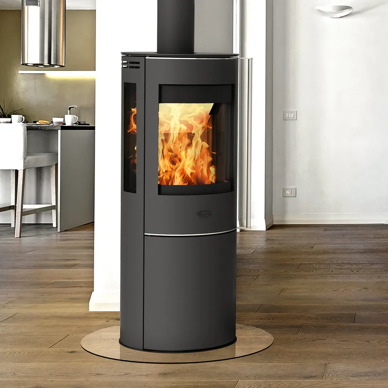 Schnäppchen Fireplace Elite Magnolia Kaminofen Stahl Schwarz mit Abdeckplatte Glas