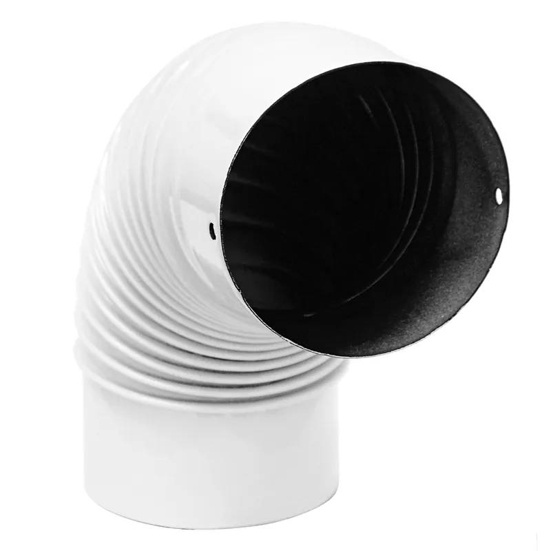 Raik Rauchrohrbogen / Ofenrohrbogen Emaille 150mm - 90° Bogen gerippt Weiß B-Ware Jetzt Bestellen