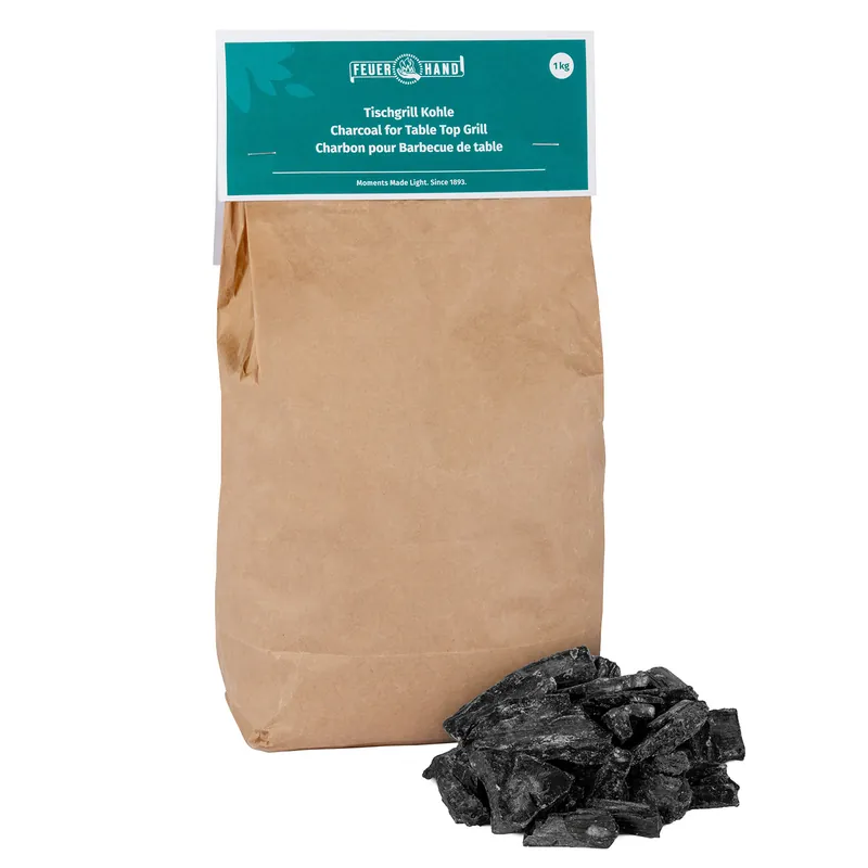 Feuerhand Holzkohle 1 kg für Tischgrill Tamber Ausverkauf