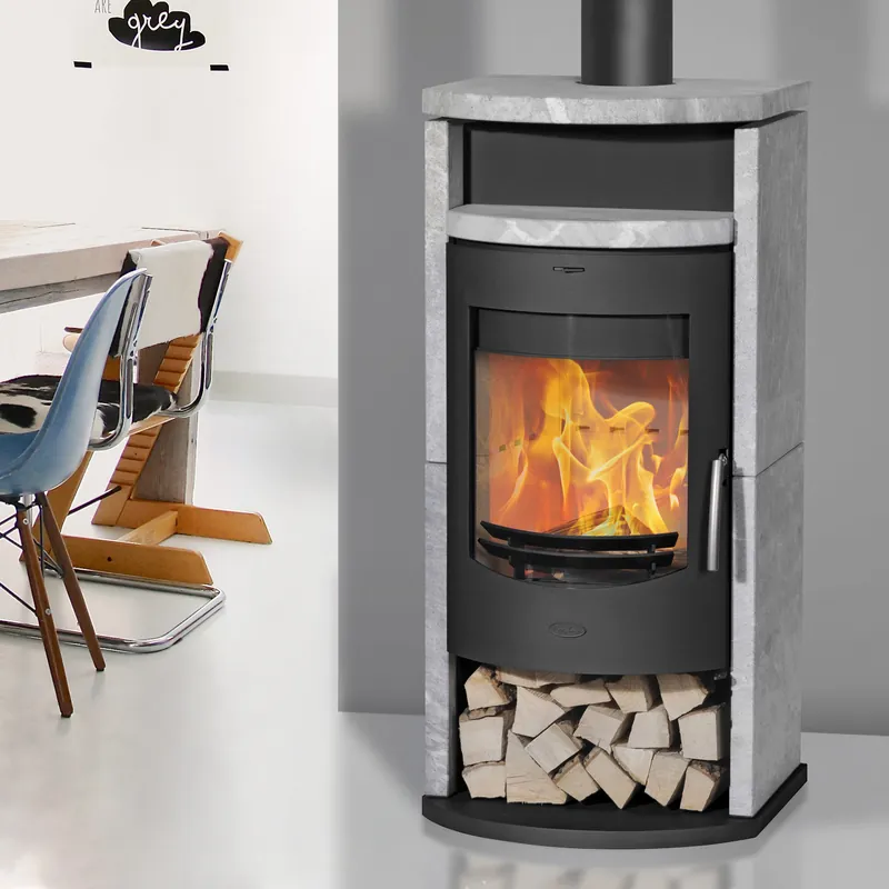 Fireplace Barcelona Kaminofen Stahl Schwarz Speckstein Preisreduziert