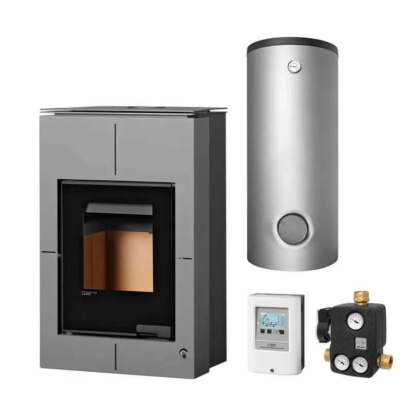 Aquaflam Vario Saporo 11 kW Basic Grey Set + Pufferspeicher TPSM 500 Top-Preis