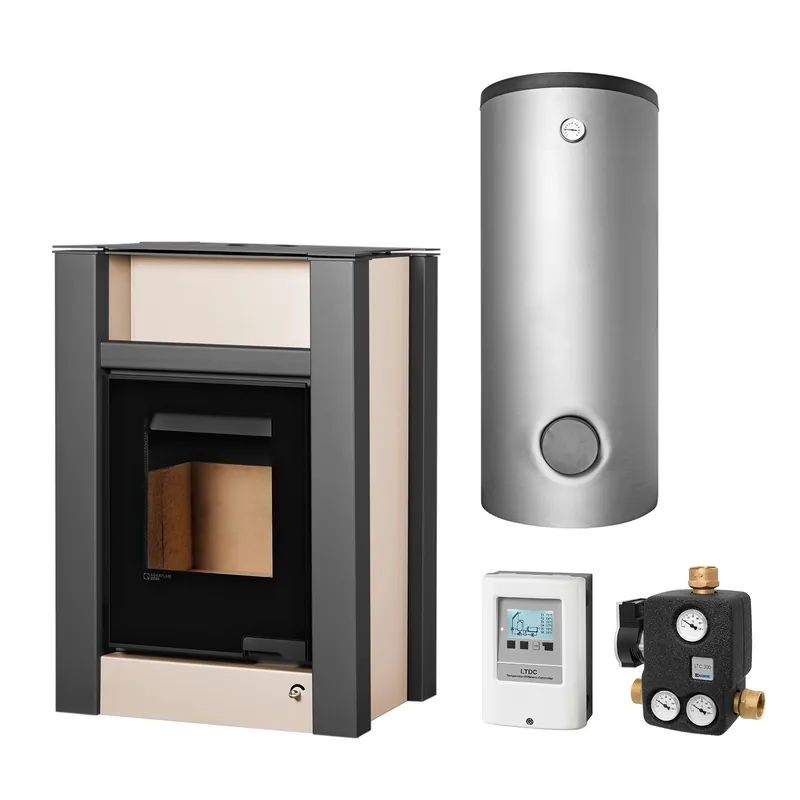 Aquaflam Vario Lend 11 kW Basic Creme Set + Pufferspeicher TPSM 500 Must-Have