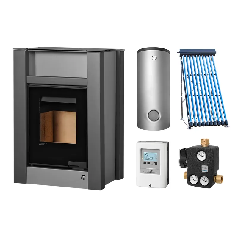 Meistverkauft Aquaflam Vario Lend Basic Grey Set + Solarthermie-Set 2 (11 m²) + Kombispeicher THKE 600 + SWT