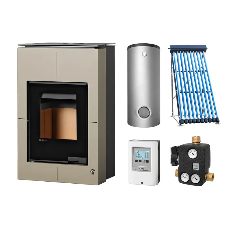Aquaflam Vario Saporo Basic Olive Set + Solarthermie-Set 2 (11 m²) + Kombispeicher THKE 600 + SWT Online Kaufen