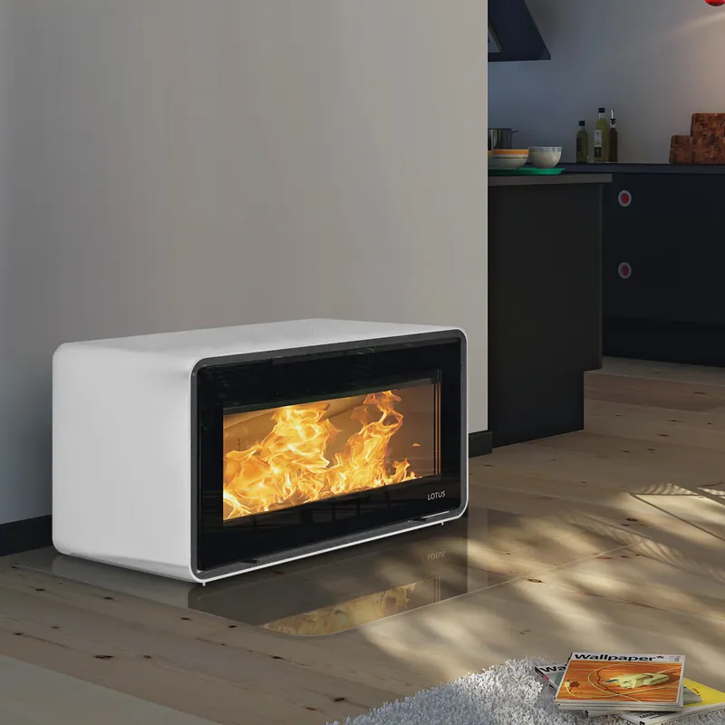 Lotus Living Kaminofen Alpina White, Rauchabgang hinten Neue Ware