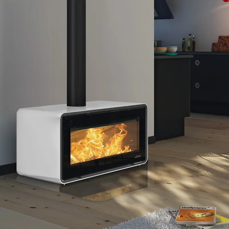 Expressversand Lotus Living Kaminofen Alpina White, Rauchabgang oben
