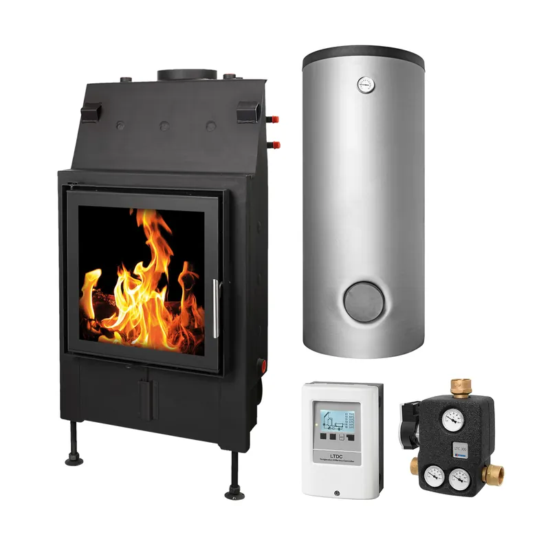 Schmitzker No4 15 kW mit Glasrahmen Set + Pufferspeicher THKE/F 825 L, inkl. Isolierung Echt