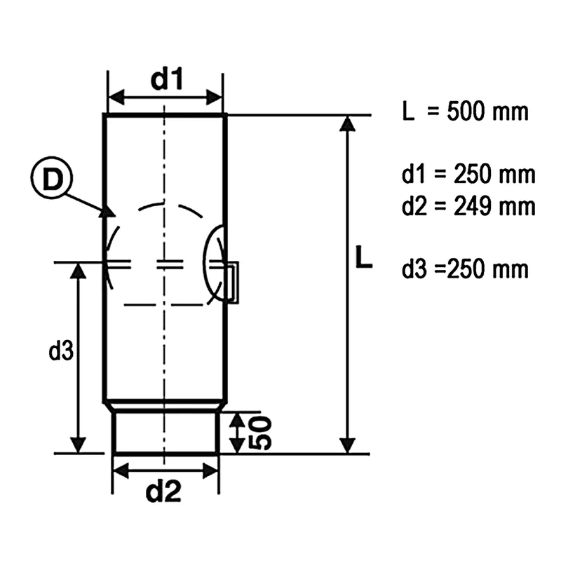 Raik Basic Rauchrohr / Ofenrohr 250mm - 500mm mit Zugregulierung schwarz Beliebt