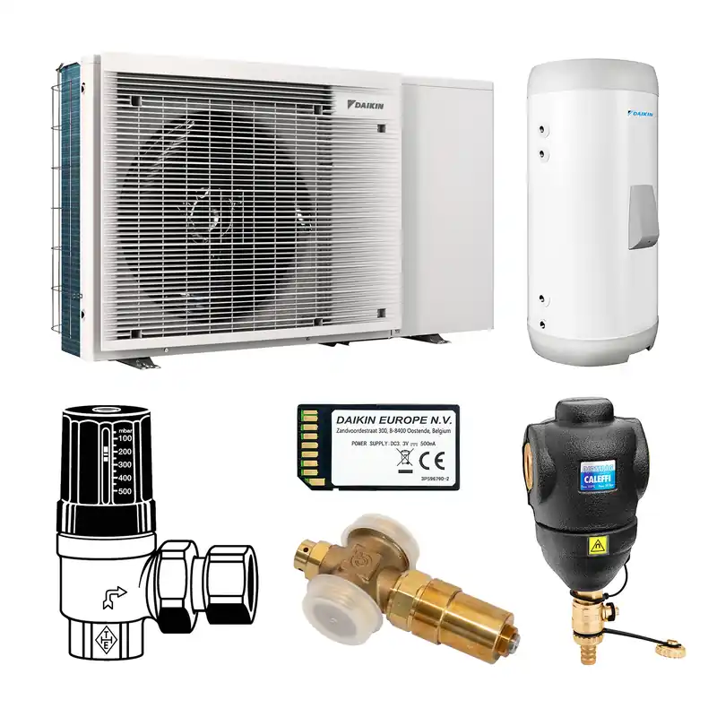 DAIKIN Altherma 3 M Baugröße 6 Monoblock-Wärmepumpe 6 kW – Set für Fußbodenheizung mit Trinkwarmwasserbereitung 180 L Schneller Versand