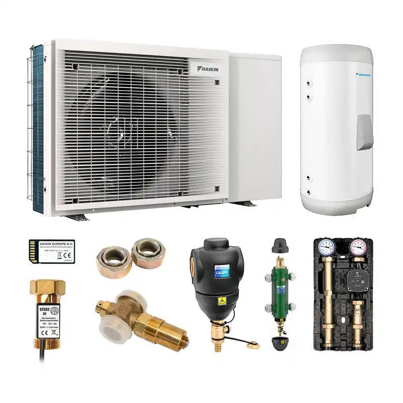DAIKIN Altherma 3 M Baugröße 6 Monoblock-Wärmepumpe 6 kW – Set für Heizkörper mit Trinkwarmwasserbereitung 180 L Versand Am Gleichen Tag