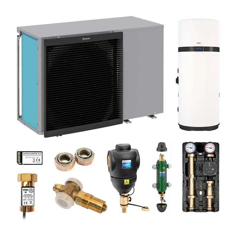 DAIKIN Altherma 3 M Baugröße 11 Monoblock-Wärmepumpe 11 kW – Set für Heizkörper mit Trinkwarmwasserbereitung über Brauchwasser-Wärmepumpe 200 L Expressversand