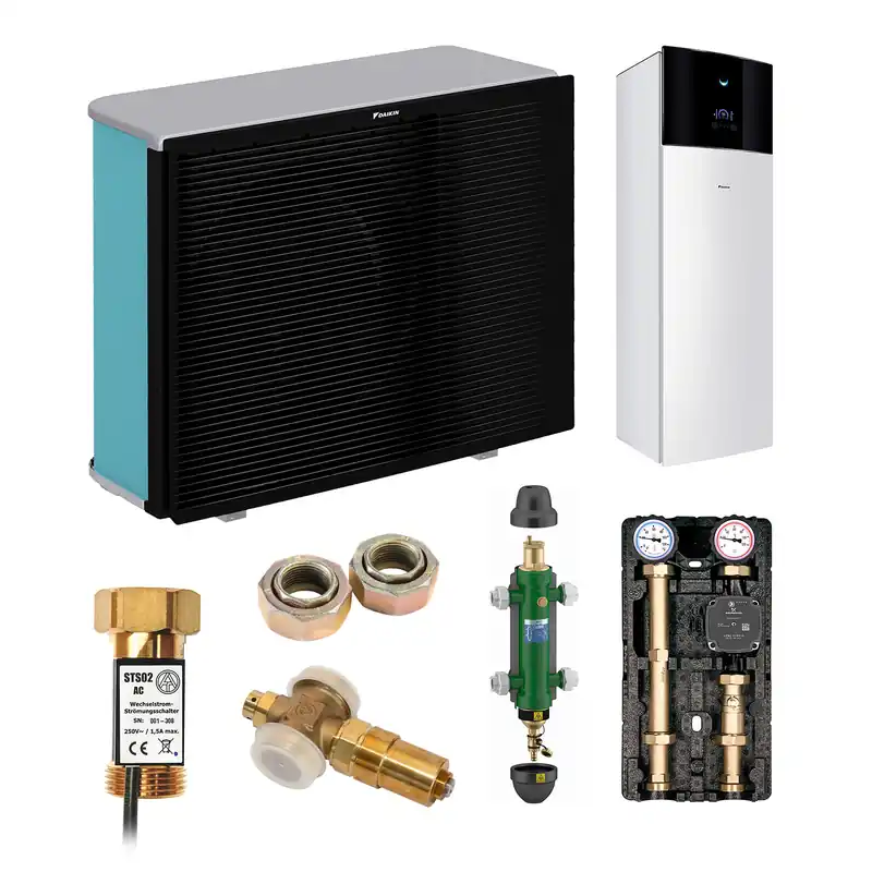 Sichere Zahlung DAIKIN Altherma 3 H MT Baugröße 12 Hydrosplit-Wärmepumpe – Set 1 Heizkreis für Heizkörper mit Trinkwarmwasserbereitung 180 L