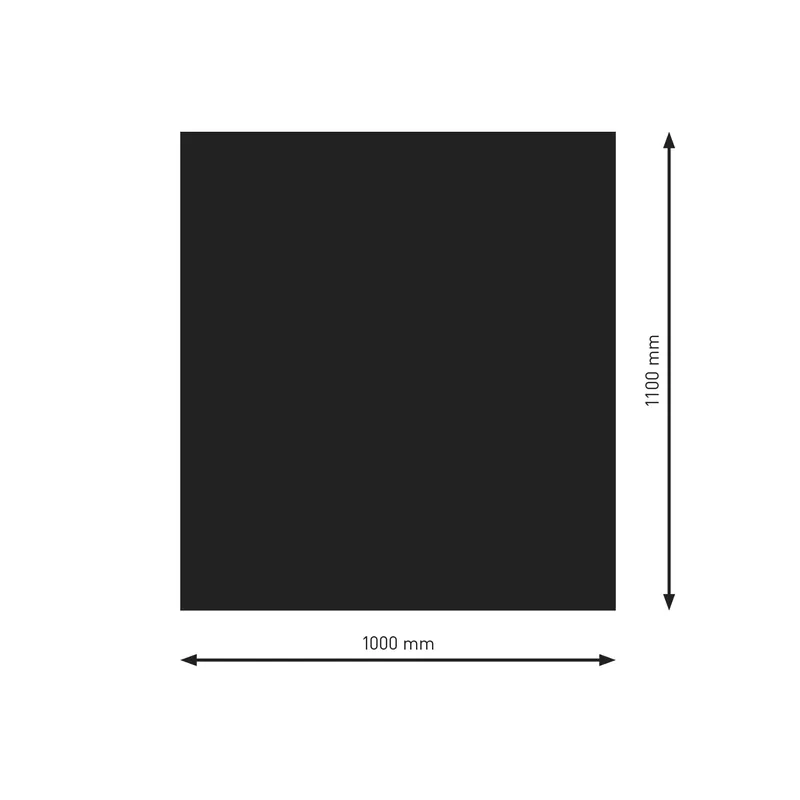 Geprüft Raik Bodenplatte Rechteck / Quadrat Schwarz pulverbeschichtet 1100 x 1000 mm