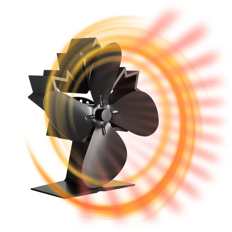 Raik Kaminventilator, Ofenventilator, lautloser und stromloser Lüfter für Kamine, mit 4 Blättern Echt