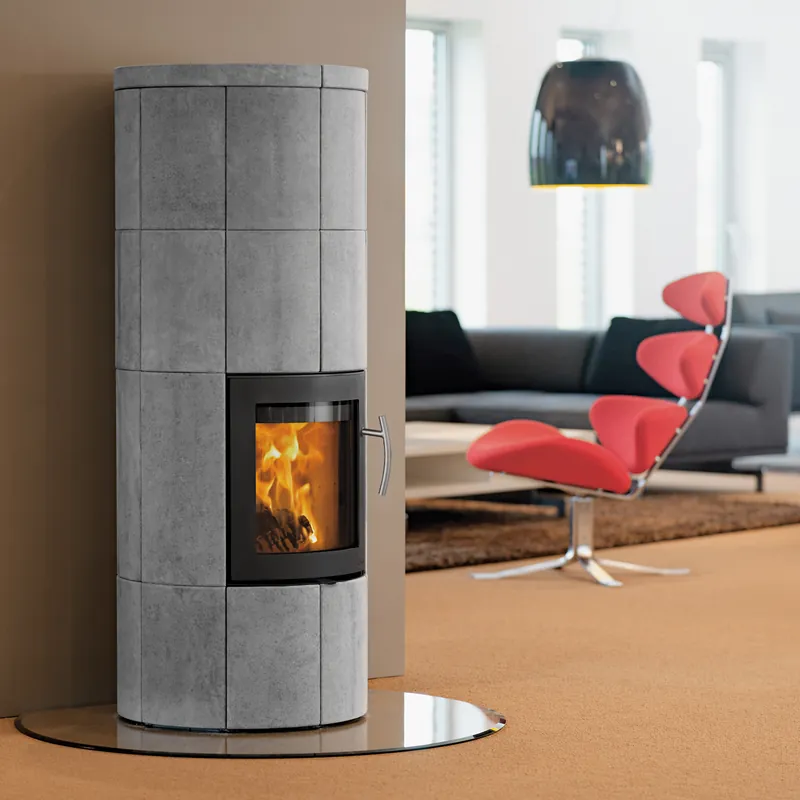 Lotus M2 Kaminofen Schwarz/ Speckstein, Rauchabgang hinten Schnäppchen