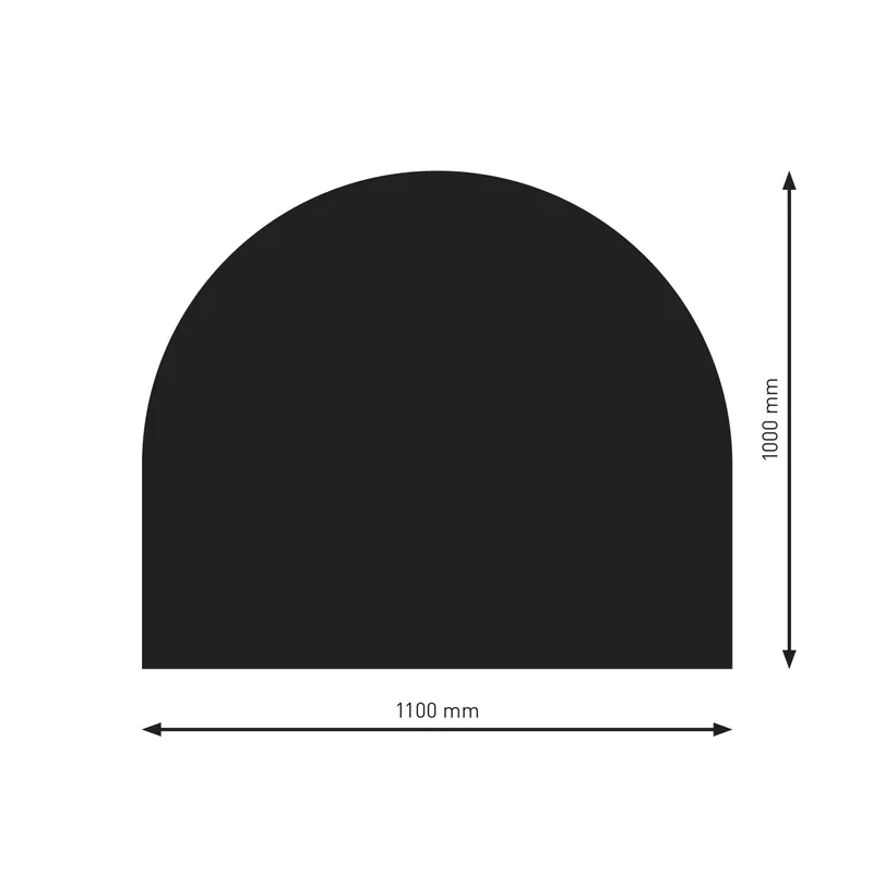 Finale Aktion Raik Bodenplatte B3 Halbrund schwarz pulverbeschichtet 1000x1100 mm