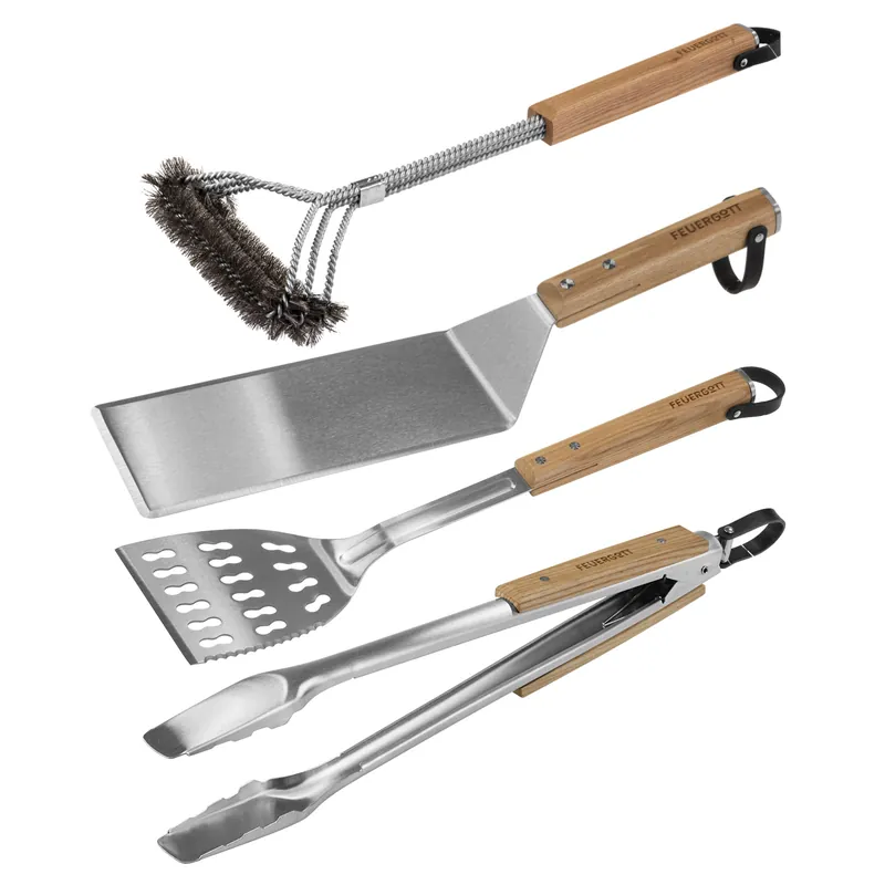 Abverkauf Feuergott Grillbesteck-Set 4 Teile