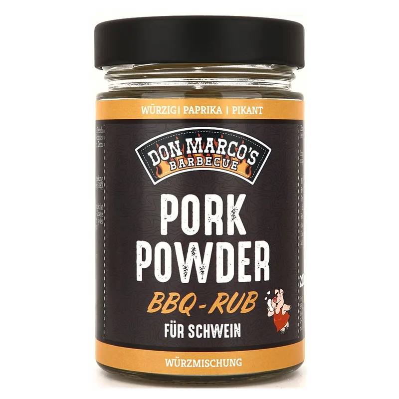 Neue Ware Don Marco‘s Rub Pork Powder 200g Glas