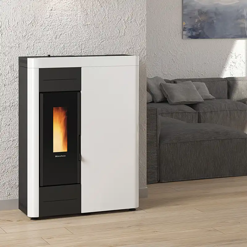 Heißes Angebot Extraflame Virna Idro 16 Wasserführender Pelletofen Weiß