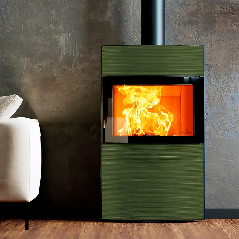 Sale Austroflamm Fynn Xtra 2.0 Kaminofen Altgrün LIMITED EDITION