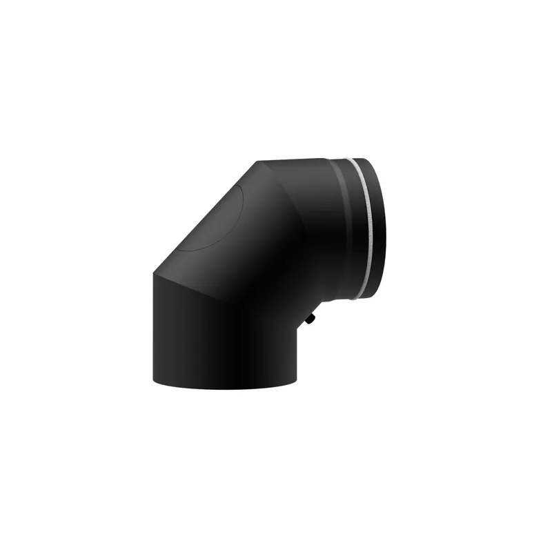 Expressversand Raik Lifestyle DUO Rauchrohrbogen 150mm schwarz 90° mit Tür für Rauchrohr / Ofenrohr