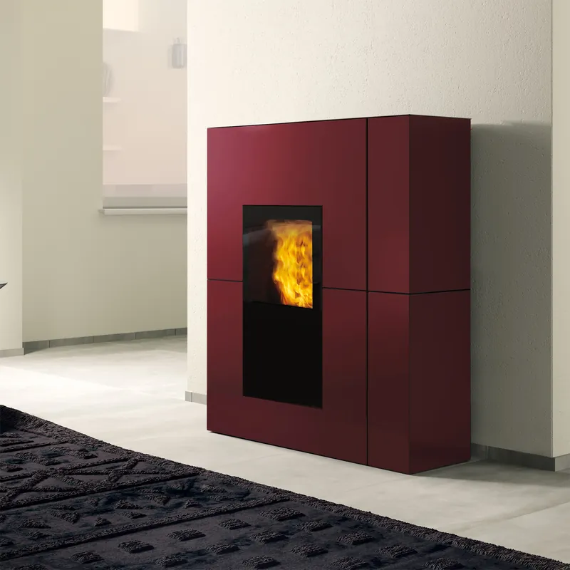Edilkamin Blade H 23 Evo wasserführendender Pelletofen Stahl Bordeaux inkl. Kit R-FX Begrenztes Angebot