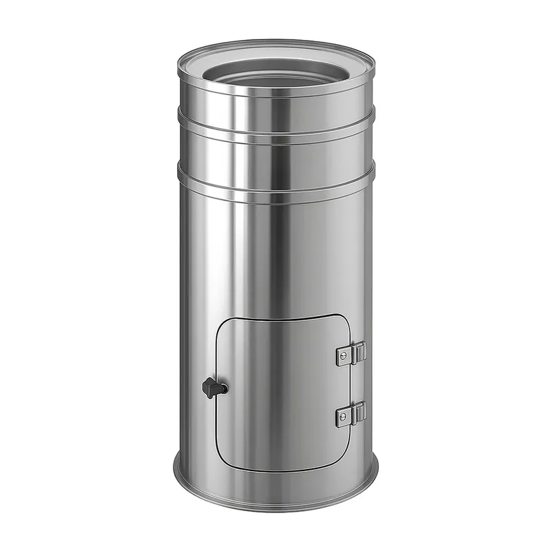Schiedel ICS Fußteil kürzbar für Bodenmontage mit Revision & Kondensattopf Ø200 mm doppelwandig glänzend Neue Kollektion