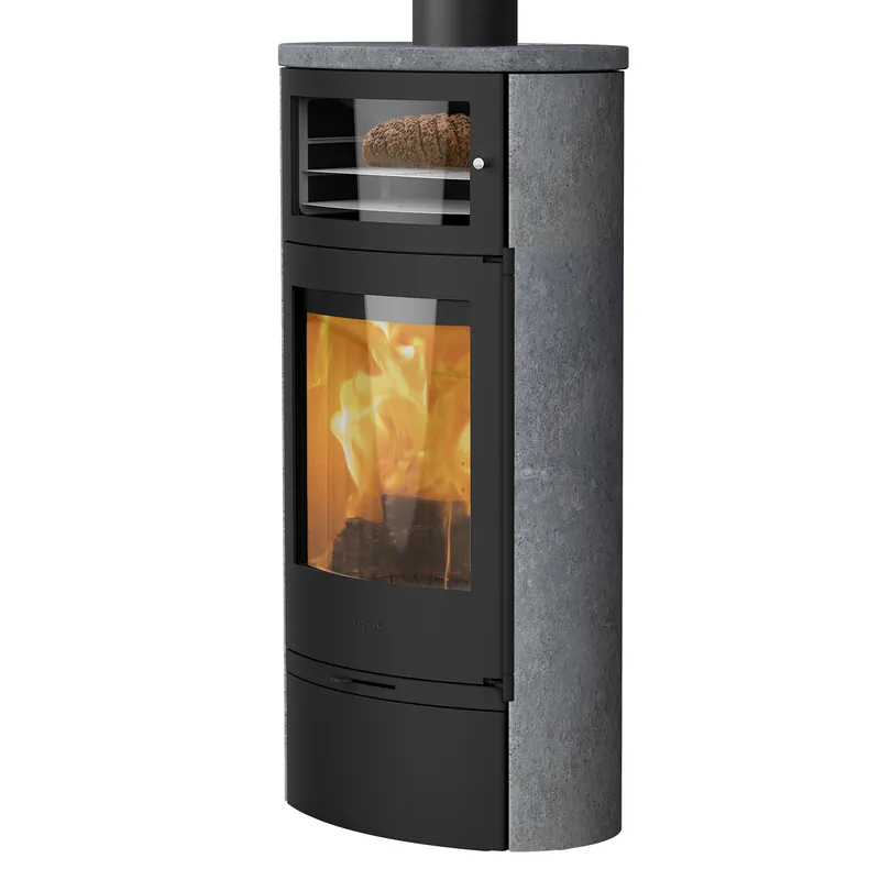 Sichere Zahlung Lotus Jubilee 35 Kaminofen Schwarz / Speckstein mit Warmhaltefach, RR hinten od. RR oben