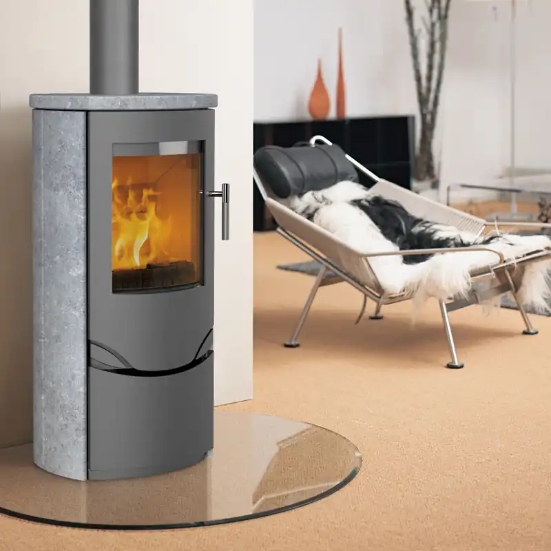Beliebt Lotus Prio 5 Kaminofen Grau/ Speckstein, RR hinten od. RR oben