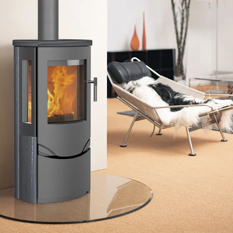 Kracherpreis Lotus Prio 6 Kaminofen grau/ Indian Night / Seitenglas, RR hinten od. RR oben