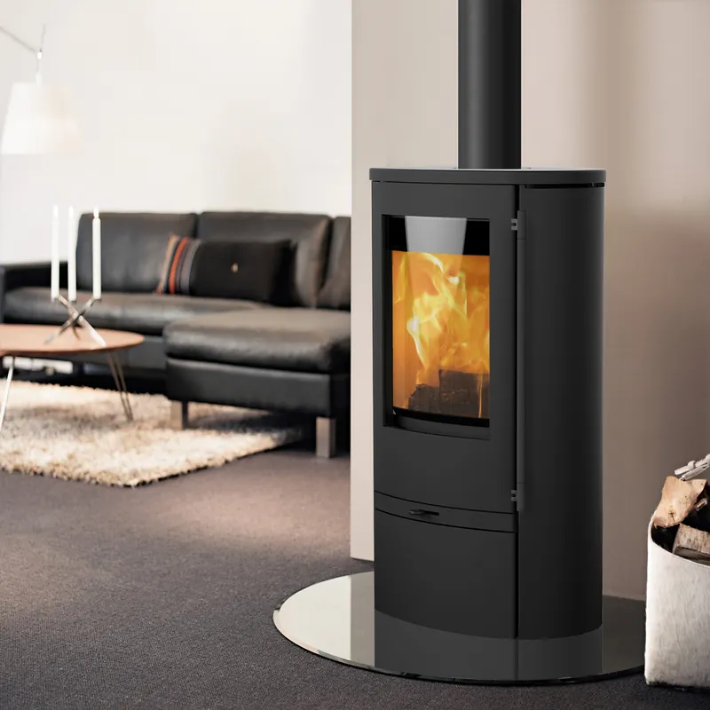 Zertifiziert Lotus Jubilee 25 Kaminofen Stahl Schwarz, RR hinten od. RR oben / optional Griffvarianten