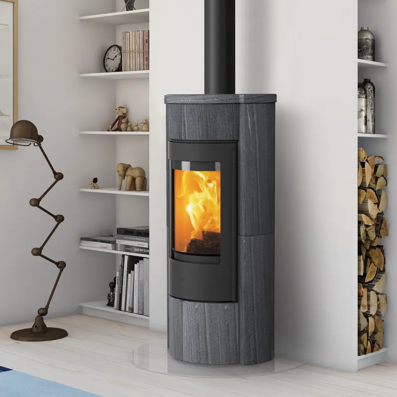 Lotus Prestige M Kaminofen Schwarz/ Indian Night, inkl. PowerStones, RR hinten od. RR oben Top-Preis